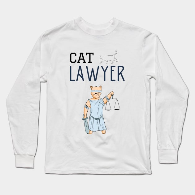 Cat lawyer Long Sleeve T-Shirt by cypryanus